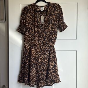 Blue Rain Leopard Print Dress